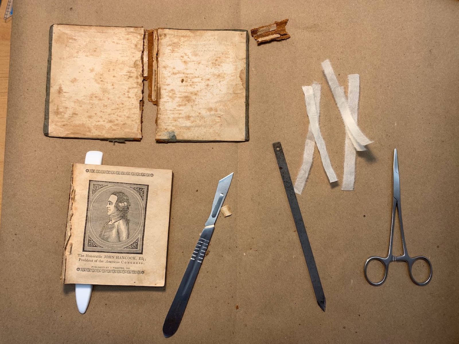 the old primer being disassembled on a crafting table