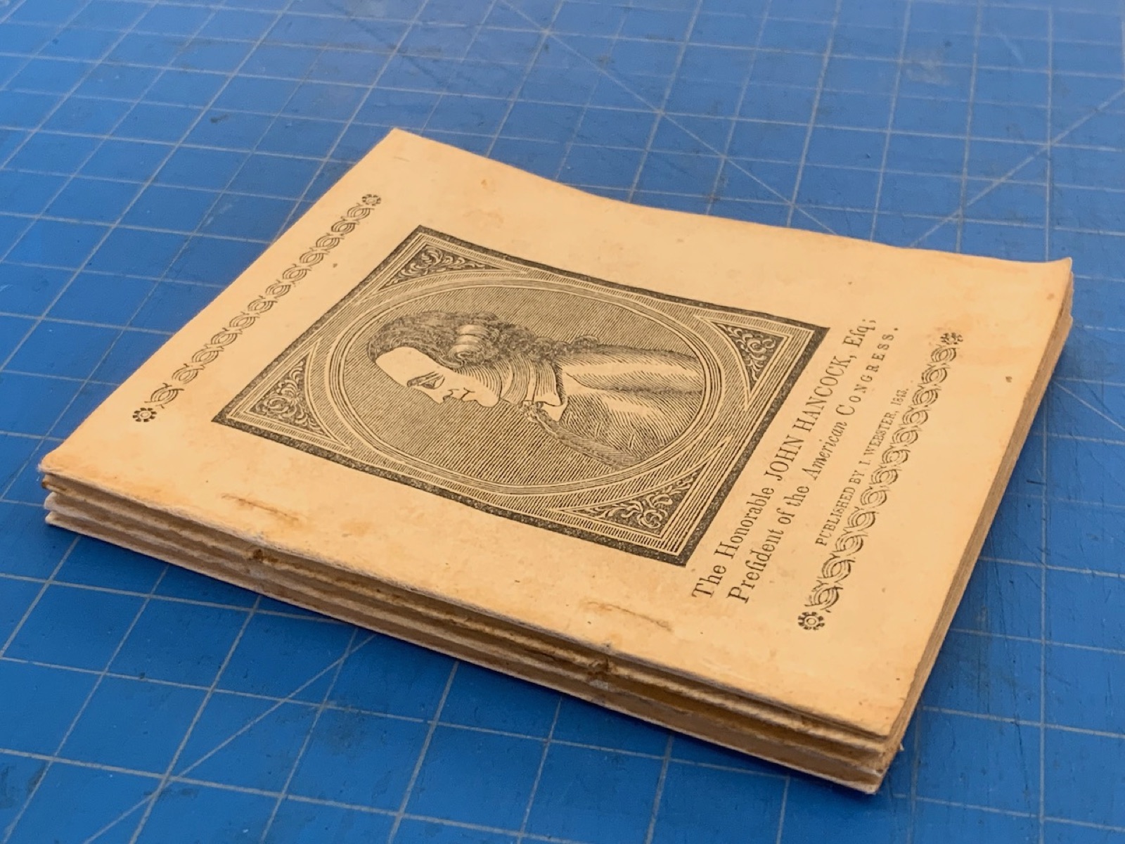 the cleaned and repaired pages are collated into signatures ready to be sewn